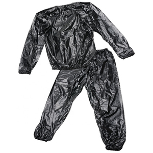 Combinaison de sauna en polyéthylène noir pour homme, manches longues, taille élastique, sans poches, col rond, vêtements de fitness toutes saisons - Product Image 6