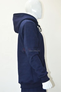 เสื้อฮู้ดดี้ผู้ชายสีน้ำเงินกรมท่า 250 GSM ทรงปกติ ซิปยาว ผ้าฝ้าย 100% ผ้าฟลีซ มีกระเป๋าหน้า ปักโลโก้ได้ น้ำหนักเบา - Product Image 2
