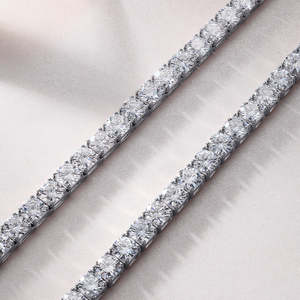 Unique Design Luxury Iced Out Moissanite Tennis Chain Necklace Hip Hop Moissanite Diamond Look Solid Available At Best Price - Product Image 3
