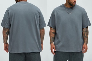T-shirt unisexe surdimensionné en coton 100% de haute qualité 220 GSM, imprimé et brodé sur mesure, coupe courte pour homme, tricoté - Product Image 6