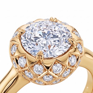 Anillo de Compromiso de Diamantes con Corte Princesa en Oro Amarillo para Mujer, con Diamantes Naturales Certificados por IGI, Estilo Clásico, Chapado en Oro Rosa de 18K - Product Image 3
