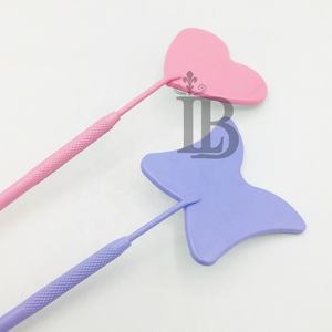 Espejo de Maquillaje de Acero Inoxidable con Diseño de Mariposa Morada, Recubrimiento en Polvo, Espejo de Pestañas con Forma de Corazón y Mariposa, Sostenible, para Maquillaje de Ojos - Product Image 3