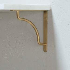 Elegant Brass Shelf Bracket Designed <b>For</b> Stylish Wall <b>Shelving</b> In Modern Homes And Decorative Interiors - Product Image 2