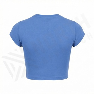 Camiseta Corta de Algodón para Mujer, Color Personalizado, Ligera, Transpirable, Corte Holgado, Ropa Deportiva, para Gimnasio, Ejercicio, Actividades al Aire Libre - Product Image 2