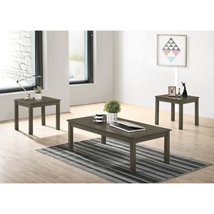 Elegante Set di Tavolini da Caffè Grigio Scuro 3 Pezzi: 1 Tavolino da Caffè e 2 Tavolini Laterali per Arredamento Soggiorno - Product Image 1