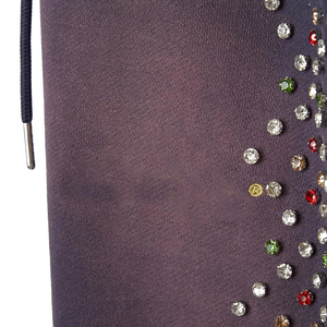 Pantalones casuales de pierna ancha de felpa gruesa con lavado ácido para hombre, con estampado de pedrería, holgados, de pierna recta, 100% algodón - Product Image 2