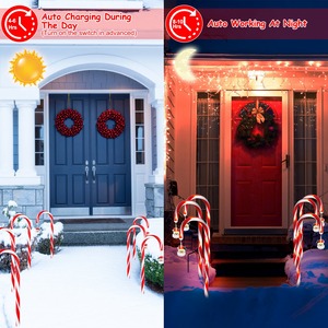 1 Set 72LED <b>Solar</b> Christmas Candy Cane <b>Lights</b> 12 Candies Outdoor IP44 Waterproof Flickering String <b>Lights</b> 8 Modes 6Hrs Christmas - Product Image 6