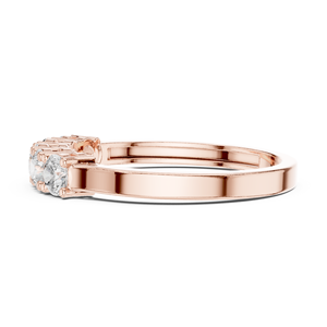 Anillo de Diamantes de Lujo en Oro Rosa de 18k con Cinco Piedras y Diamantes Redondos Brillantes – Joyería Atemporal para Bodas y Aniversarios - Product Image 2