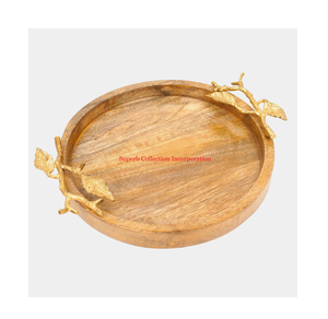 Bandeja decorativa de madera de diseño moderno hecha a mano de lujo con asas de asta de alta calidad más vendida en el mercado europeo de EE. UU. - Product Image 6