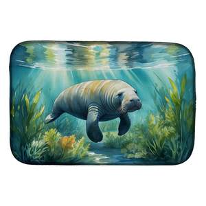 Tapis de séchage de vaisselle de lit en jonc de mer, multicolore, 14x21 pouces, égouttoir de comptoir absorbant pour comptoir de cuisine - Product Image 1