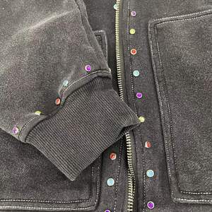 Custom Manufacturers Heavyweight Distressed <b>Zip</b> Hoodie Men Streetwear Printed Rhinestone 450 Gsm Vintage Acid Wash 100% Cotton - Product Image 6