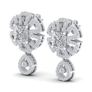 ต่างหูห้อยประดับเพชรโมอิสซาไนต์ REYES Exquisite เงินแท้ 925 ชุบทองคำขาว 14K 18K โรเดียม ของขวัญวันครบรอบ - Product Image 3