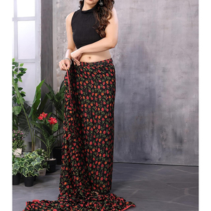 Sari para Mujer, Ropa Tradicional India, Diseño Elegante y Drapeado, Tela Suave y Ligera, Prenda Étnica Hermosa para Bodas - Product Image 2