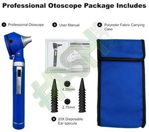 Fiber Mini Pocket Plastic Otoscope Set LED Source Manual Power Supply Optic <b>Ear</b> <b>Scope</b> CE Certified 99.5% Accuracy Medical - Product Image 4