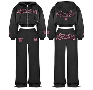 Ensemble coupe-vent deux pièces zippé en nylon pour femme grande taille, style streetwear, vente en gros, collection 2026 TAHAD - Product Image 4