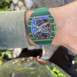 Reloj Mecánico Automático de Lujo para Hombre 67-02, Reloj de Pulsera Luminoso Ultrafino de Fibra de Carbono con Correa de Nailon Adicional - Product Image 5