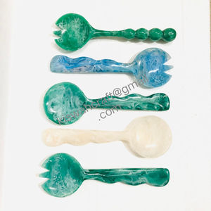 Diseño de resina segura para alimentos, juego de servidor de ensalada de mango largo, uso de Mesa para el hogar y el Hotel y accesorios de cocina, servidor de ensalada con cuentas - Product Image 3