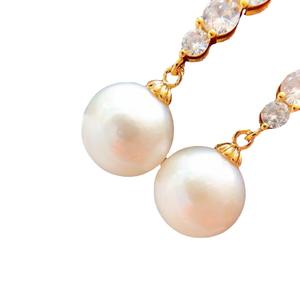 Boucles d'oreilles en perles d'eau douce dégradées de style coréen, tempérament de déesse estivale, style baroque, élégantes et lustrées - Product Image 5