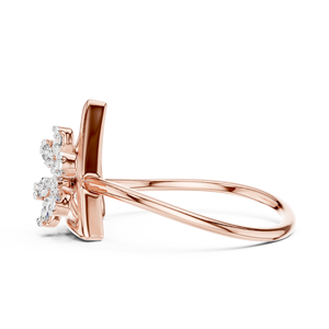 Anillo de Diamantes Cultivados en Laboratorio TRIORA BLOOM, Oro Rosa de 18 Quilates con Baño de Rodio, Estilo Minimalista, para Compromiso, Fiestas, San Valentín, Eventos Glamurosos - Product Image 3