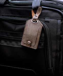 Personalized Genuine Leather Luggage Tags Travel Bag <b>Labels</b> Privacy Cover Suitcase Name Tags Bulk Logo LMP-0198 - Product Image 2