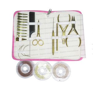 Hair Extension <b>Tools</b> <b>Kit</b> Micro Link Crimping Plier Threads Hook Loop <b>Tool</b> <b>Small</b> Scissor and Metal Pin Tail Comb Stylist <b>Kit</b> - Product Image 3