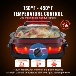 Forno Elettrico da Banco da 24 QT con Coperchio Autoriscaldante e Funzione Scongelamento/Riscaldamento - Product Image 4