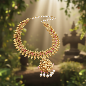 18K Gold Plated Pearl Long Necklace Set Vintage Bridal Jewelry - Product Image 3