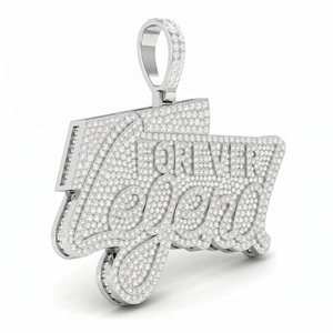 Colgante Forever Legend Chapado en Oro Rosa con Diamantes Redondos de Corte Brillante con Microincrustaciones, Estilo Hiphop, Unisex - Product Image 3