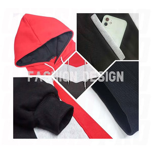 Mens Casual Pullover Hoodie Color Block Patchwork Sweatshirt Long Sleeve Fleece Hoodie with Pockets Comfortable Loose Fit 80 Per - Product Image 6