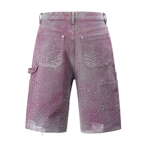 Shorts en jean vintage de qualité pour homme, 100 % coton, taille mi-haute, coupe droite, respirant et imperméable – Grande Vente - Product Image 2