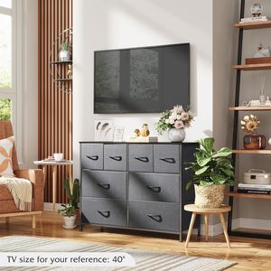 8-Drawer Wide Fabric Dresser for Bedroom <b>Storage</b> Organization <b>Chest</b> Dressers for Living Room Use - Product Image 2