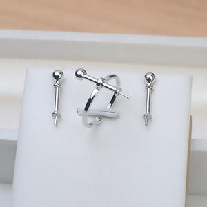 Anneau ouvert en argent S925, boucles d'oreilles à billes, accessoires de bricolage, support pour perles, apprêts pour bijoux 1269 - Product Image 1