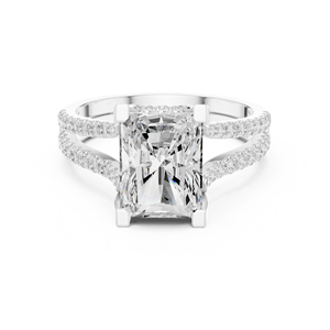 Anillo de Compromiso con Diamante Cultivado en Laboratorio de 1.50 Quilates, Corte Radiante, Tallo Dividido, Oro de 14K, Certificado IGI, VS1 E, para Aniversario o Boda - Product Image 6