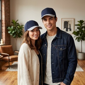 Gorra de béisbol de algodón con logotipo bordado personalizado, 6 paneles, estructurada, con visera curva, para hombre y mujer, boda, premium, ajustable - Product Image 6
