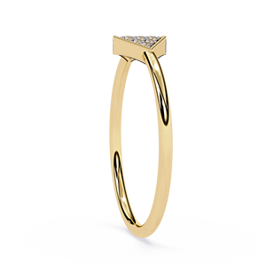 Bague minimaliste en or 18 carats avec diamants naturels taille brillant rond, bordure Milgrain, certifiée IGI – Bijou de luxe - Product Image 3