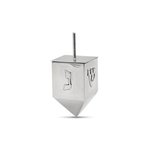 Dreidel de Hanukkah de Metal Plateado de Lujo, Trenzador Judío Hebreo Coleccionable, Regalo Decorativo para Festividades, en Tendencia - Product Image 1
