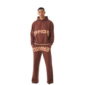 Survêtement d'hiver à capuche uni, coupe ample et décontractée, style classique, coupe-vent en molleton de coton pour homme - Product Image 6