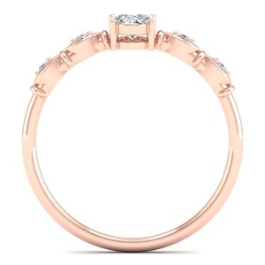 Bague de fiançailles solitaire en or massif 14 carats avec diamant HPHT CVD cultivé en laboratoire REYES, nouvelle arrivée, pour femme, cadeau de mariage parfait, bijoux. - Product Image 4