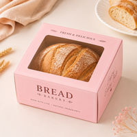 Emballage rose personnalisé, frais et délicieux, matériaux recyclés, papier alimentaire biodégradable, boîte à pain