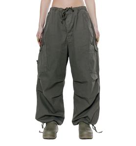 Pantalones Cargo Color Caqui para Mujer, Cintura Alta, Corte Holgado, Pierna Ancha, Bolsillos, Color y Logotipo Personalizables, Casuales, Transpirables y Elásticos - Product Image 4