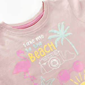 Camiseta de Manga Corta para Niñas, Impresión 3D, Algodón Suave, Venta al Por Mayor, Camiseta de Verano con Diseño Italiano, Logotipo Personalizado - Product Image 6