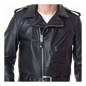 Chaqueta de Motociclista de Cuero Vacuno Genuino para Hombre, Chaqueta de Cuero Negra para Motocicleta, Chaqueta de Cuero Vintage Personalizada OEM para Motociclista - Product Image 6