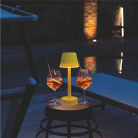 Lampe de table moderne à LED RGB rechargeable, fonctionnant sur batterie, en plastique, avec commande tactile, à intensité variable, pour salon