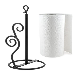 Portaobjetos de Comedor de Metal Negro Mate Estilo Industrial Rústico con Dispensador de Rollo de Papel de Cocina - Product Image 3