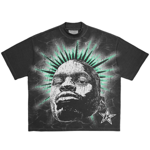 T-shirt personnalisé imprimé à l'écran, 100% coton, coupe ample, motif vintage, pour les marques de streetwear urbain - Product Image 3