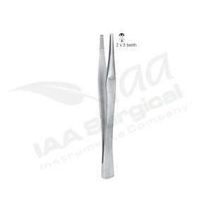 Pinces chirurgicales 2 x 3 dents en acier inoxydable, instrument manuel pour chirurgie générale, certifié CE Classe I, fabrication OEM - Product Image 1