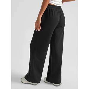 2025 femmes athlétique Joggers taille haute Baggy pantalons de survêtement avec cordon jambe large respirant froissé taille moyenne pantalon - Product Image 5