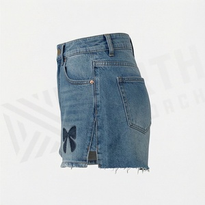 Shorts de Algodón para Mujer, Tallas Grandes, Moda Casual, Ajustados, Lavados, Sexys, de Mezclilla, Cintura Alta, Color Personalizado, Atuendo Moderno de Verano - Product Image 3