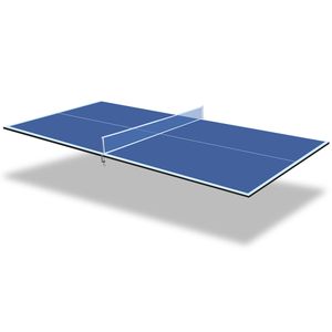 Mesa de ping pong plegable y portátil de tamaño mediano azul de 8 pies para juegos de interior - Product Image 2