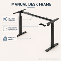 Cadre de bureau debout moderne en métal robuste à manivelle pour grandes postes de travail personnalisés (bureau, studio, villa)